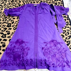Purple Embroidered Women's Dress